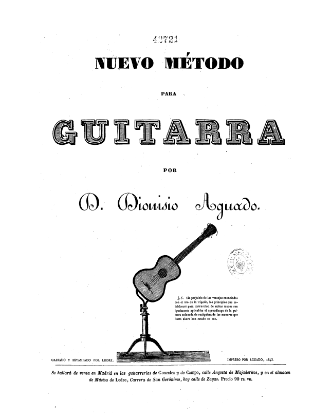 Portada del Nuevo Método de Aguado (1843) Aguado Nuevo Método 1843 tripode tripodison